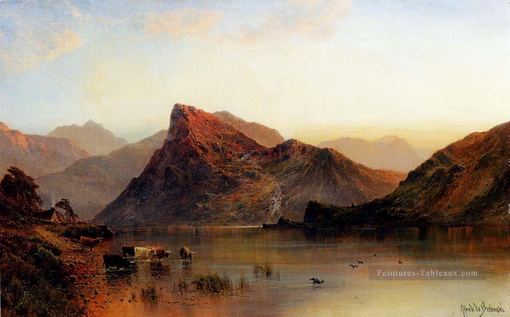 Les Glydwr Montagnes Snowdon Valley Pays de Galles Alfred de Breanski Snr Peintures à l'huile